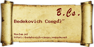 Bedekovich Csegő névjegykártya